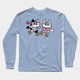 Rollerblading Cats Long Sleeve T-Shirt